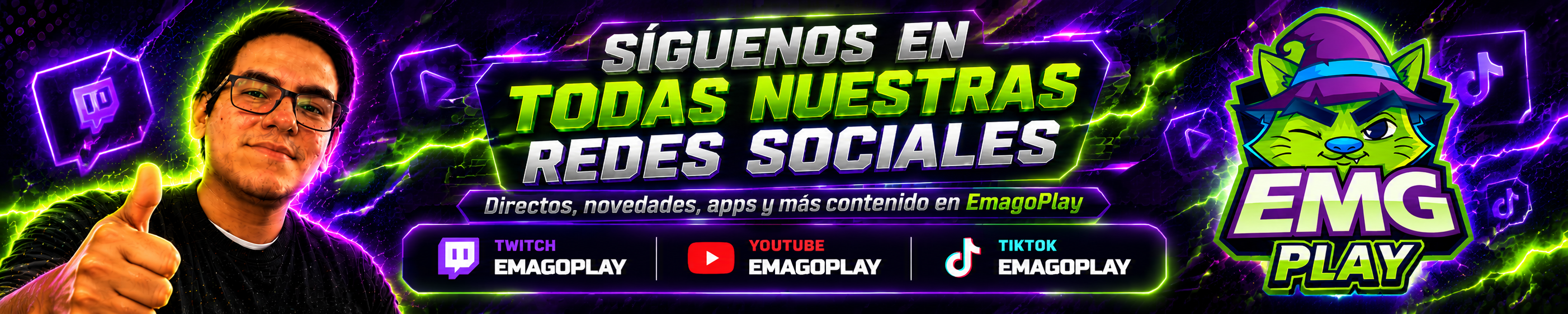 Síguenos en Twitch, YouTube y TikTok como EmagoPlay